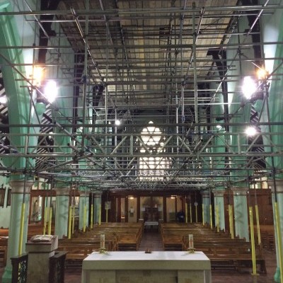 Scaffolding for plaster survey April 2016