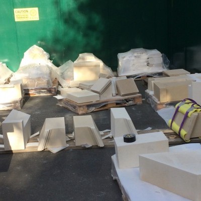 Delivery of prepared new stone, Oct 2017