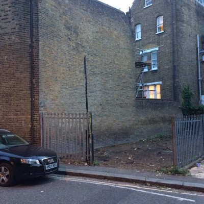 Brookhill site cleared ready for scaffolding, July  2017